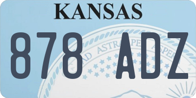 KS license plate 878ADZ