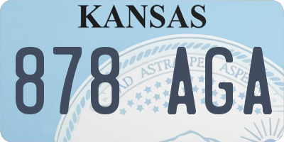 KS license plate 878AGA