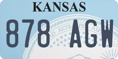 KS license plate 878AGW