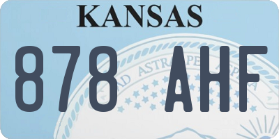 KS license plate 878AHF