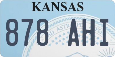 KS license plate 878AHI