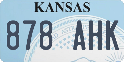 KS license plate 878AHK