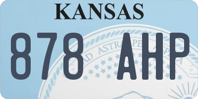 KS license plate 878AHP