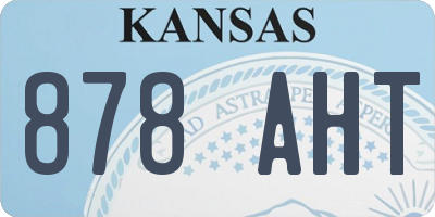 KS license plate 878AHT