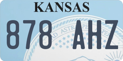 KS license plate 878AHZ