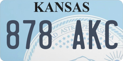 KS license plate 878AKC