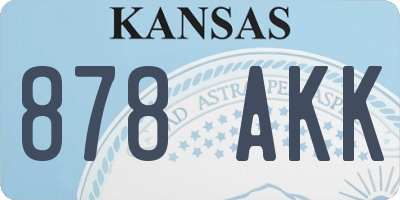 KS license plate 878AKK