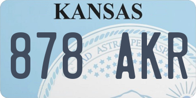 KS license plate 878AKR