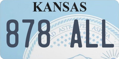 KS license plate 878ALL