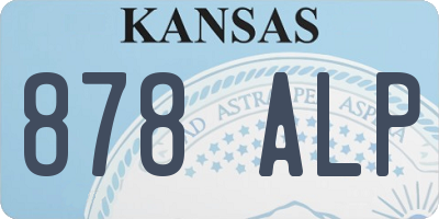 KS license plate 878ALP