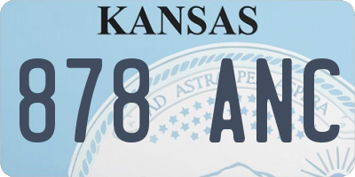 KS license plate 878ANC
