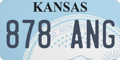 KS license plate 878ANG