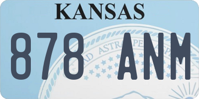 KS license plate 878ANM