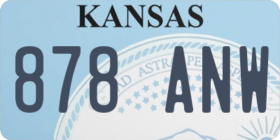KS license plate 878ANW