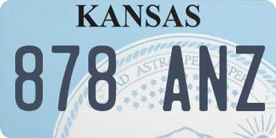 KS license plate 878ANZ