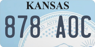 KS license plate 878AOC