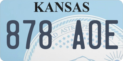 KS license plate 878AOE