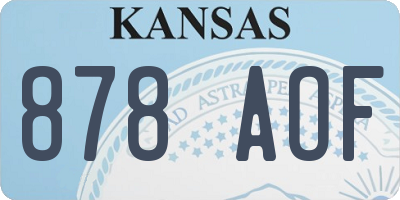 KS license plate 878AOF