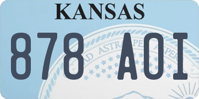 KS license plate 878AOI