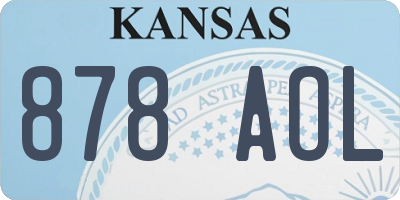KS license plate 878AOL