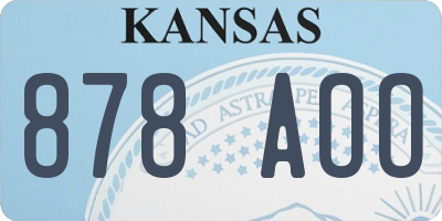 KS license plate 878AOO