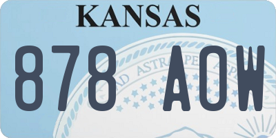 KS license plate 878AOW
