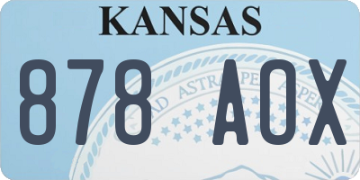 KS license plate 878AOX