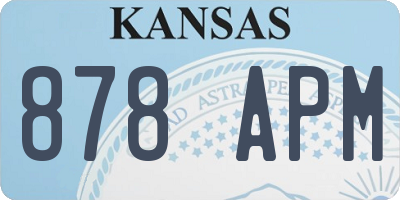 KS license plate 878APM
