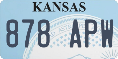 KS license plate 878APW
