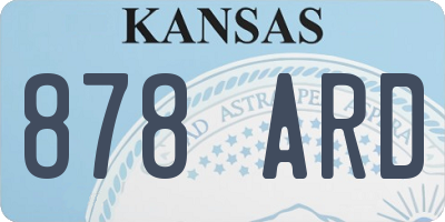KS license plate 878ARD