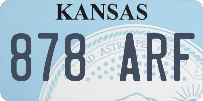 KS license plate 878ARF
