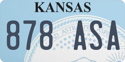 KS license plate 878ASA