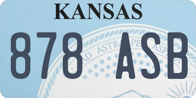 KS license plate 878ASB