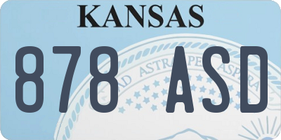 KS license plate 878ASD