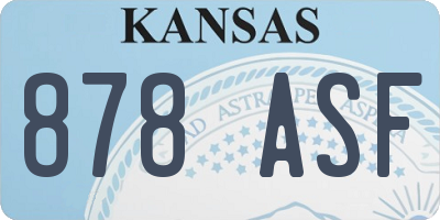 KS license plate 878ASF