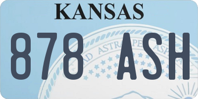 KS license plate 878ASH
