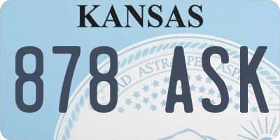 KS license plate 878ASK
