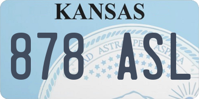 KS license plate 878ASL