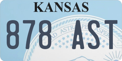 KS license plate 878AST