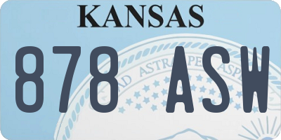 KS license plate 878ASW