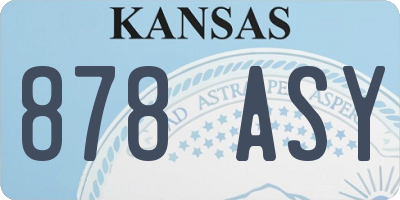 KS license plate 878ASY