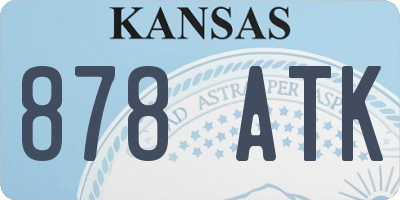 KS license plate 878ATK