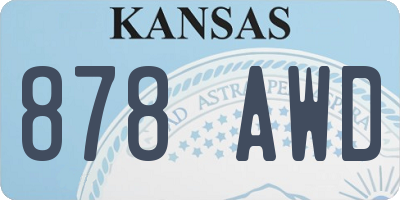KS license plate 878AWD