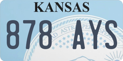 KS license plate 878AYS