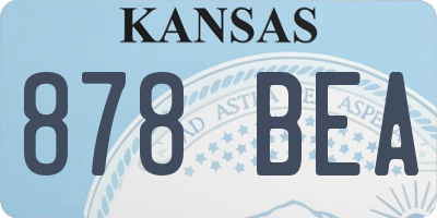 KS license plate 878BEA