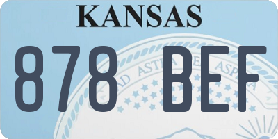 KS license plate 878BEF