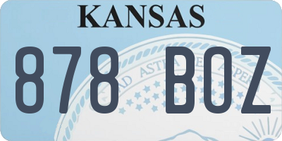 KS license plate 878BOZ