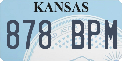 KS license plate 878BPM