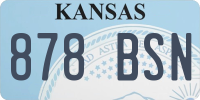 KS license plate 878BSN