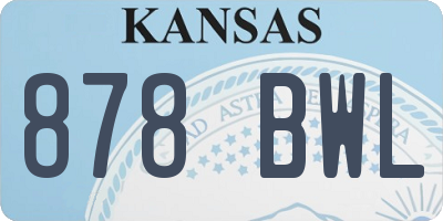 KS license plate 878BWL